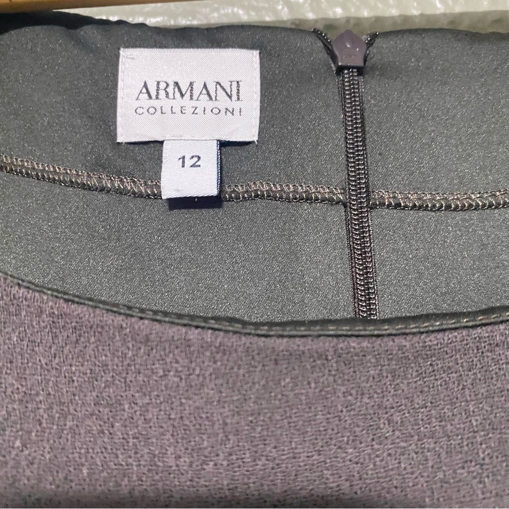 Armani Collezioni Charcoal Dark Brown Midi Dress - Picture 4 of 10